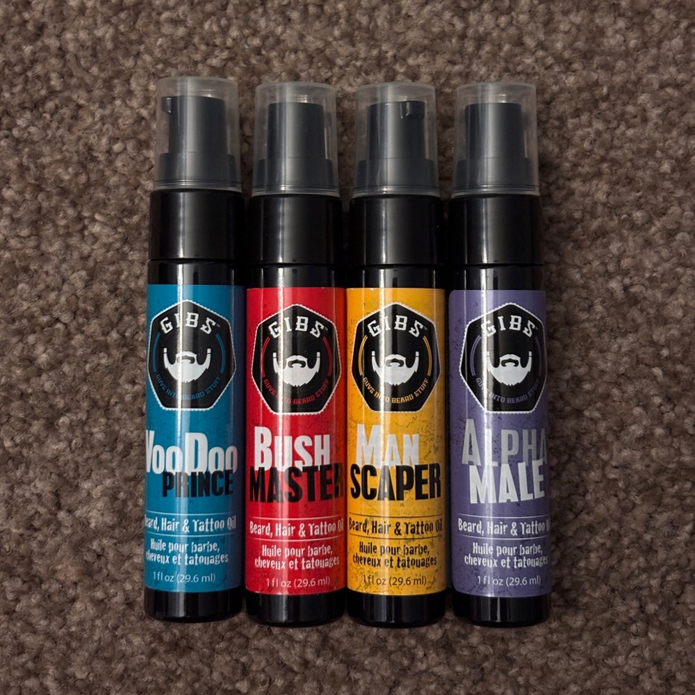 GIBS Beard, Hair, and Tattoo Oil Set of 4